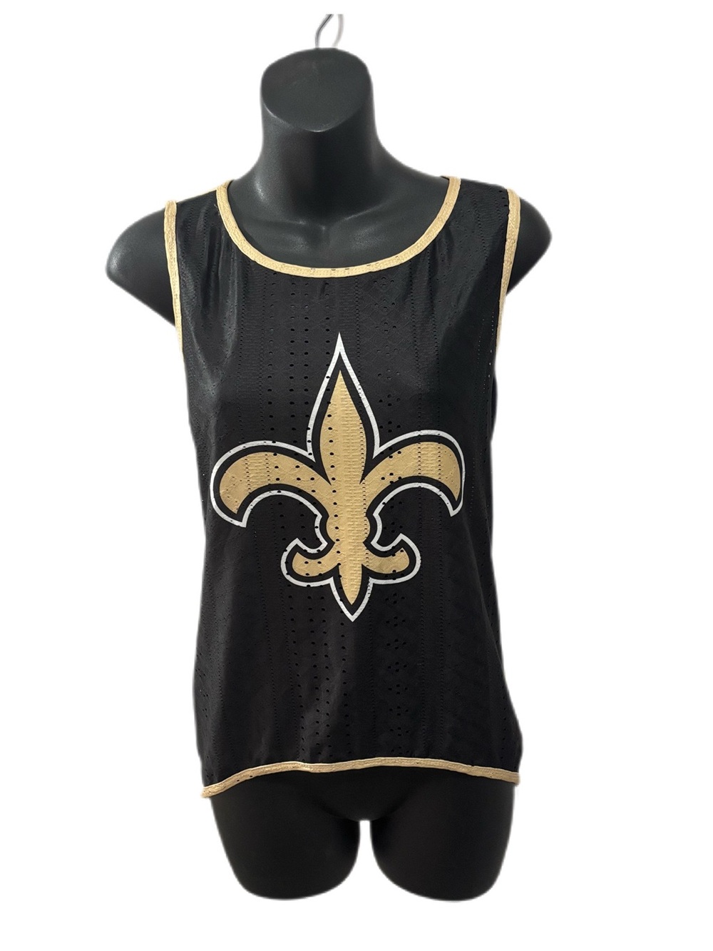 Women’s New Orleans Saints Black & Gold Fleur-de-Lis Athletic Tank Top